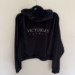 Victoria's Secret Black Velour Hoodie